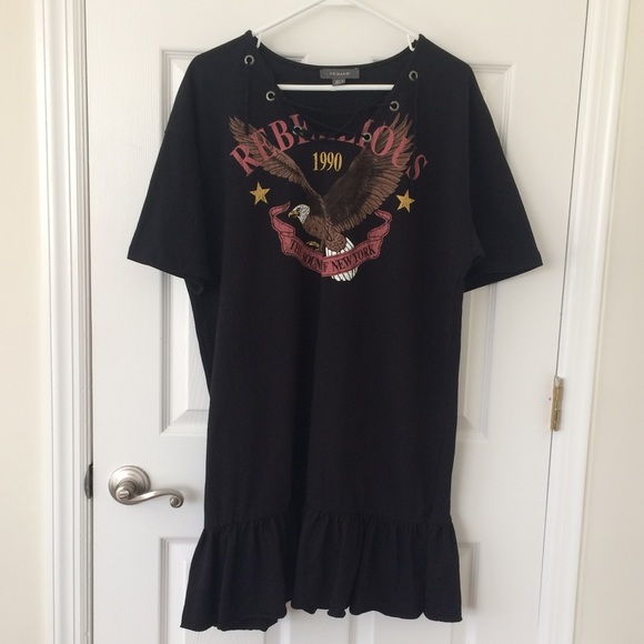 Primark Dresses & Skirts - NWOT Primark Rock N Rock Graphic Long Tunic Dress